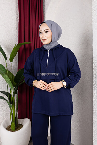 Sfg Life Moda Women's Islamic Clothing Zippered Stone Pocket Hooded & Pants T...
