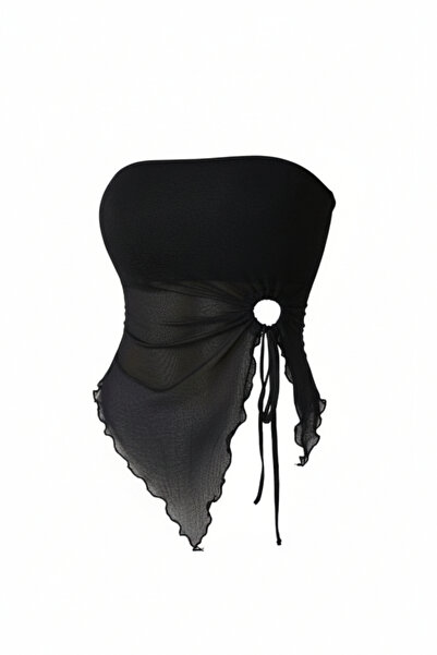 Voicestore TR Halka Detaylı Tül Straplez Bluz