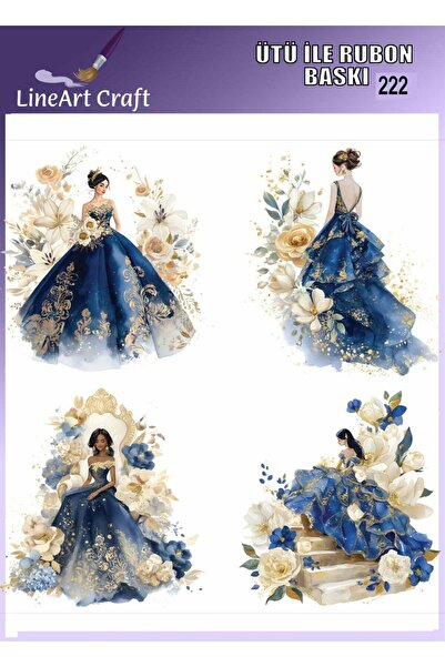 LİNEART Ütü ile Rubon Baskı Transfer No:RB222-30x30cm