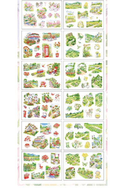 İthal 20 Pages Four Seasons Scenery Sticker Book