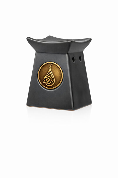 Maa Althahab Logolu Klasik Seramik Buhurdanlık (SIYAH)