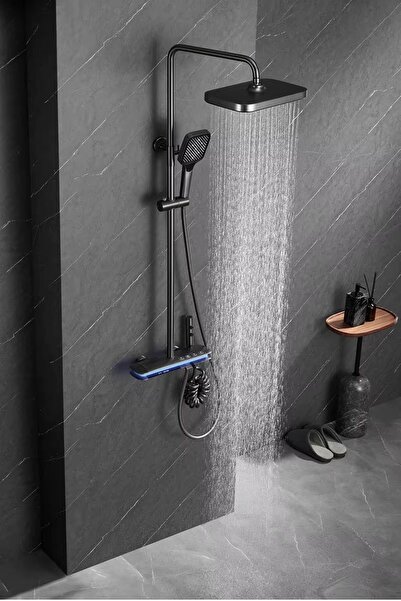 Konk Tools Gun Grey Dijital Duş Sistemi - Piyano Butonlu 4 Fonksiyonlu Yağmur...