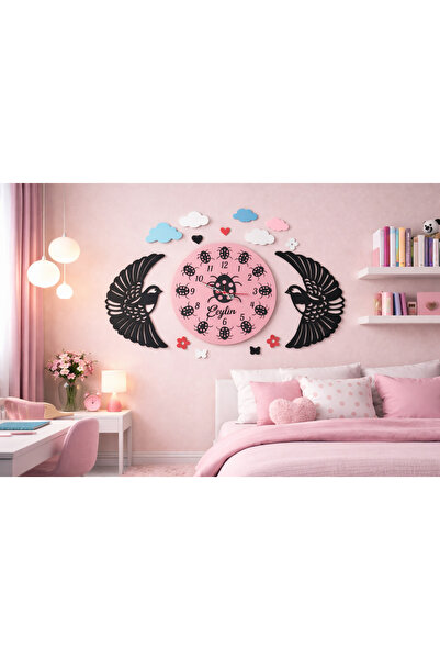 yucisaatleri Genç oda duvar saati kişiye özel no 19