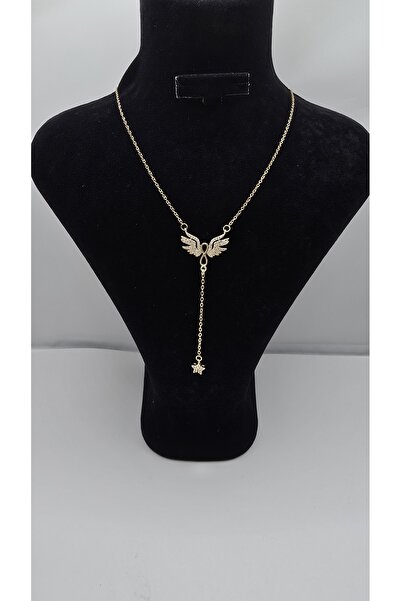 NO NAME Stainless Steel Winged Infinity Themed Star Pointed Zircon Stone Y Mo...