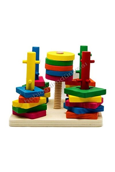 direkstoktan 5 قطع خشبية لولبية ذات أشكال هندسية