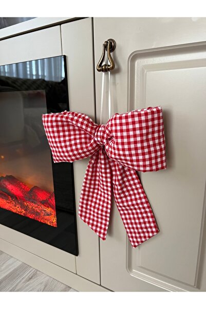 ToffyStore Red Gingham Fiber Filled Decorative Bow
