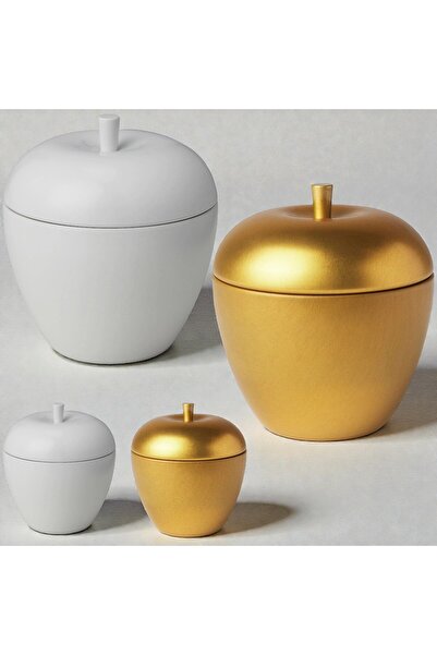 IKEA VINTERFINT Metal kutuda kokulu mum ( Beyaz & Gold )