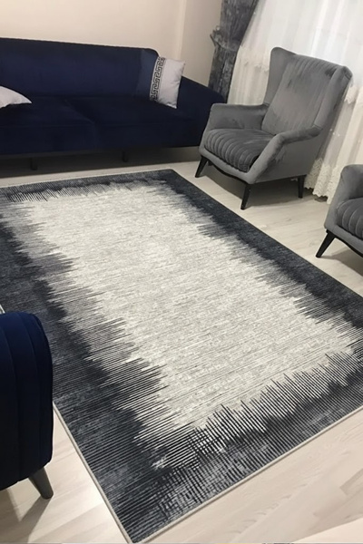 CENTER AVM Antrasit Halı 6m2 200x300 Salon Halısı Makinede Yıkanabilir Kaymaz...