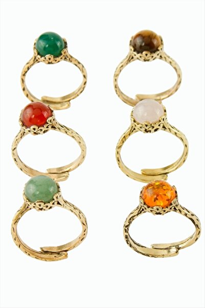 SiHako Yuvarlak Doğaltaşlı Otantik Yüzük