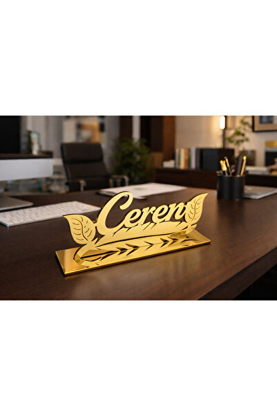 yucisaatleri Masa isimliği işyeri için kişiye özel no8