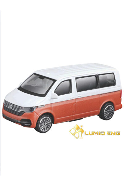 BBURAGO Mașinuța Volkswagen T6.1 Transporter 1:43 Alb/Portocaliu