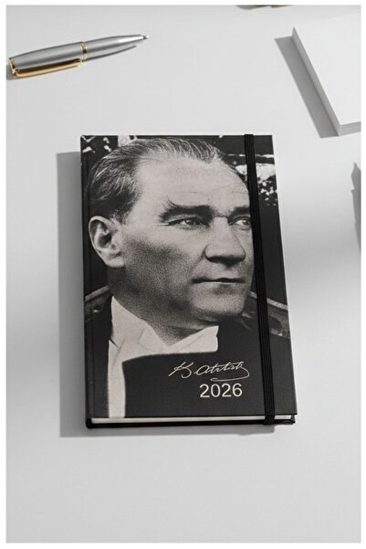 Artlantis Agendă zilnică Atatürk 2026 17x24 cm cu copertă elastică Atatürk Pl...