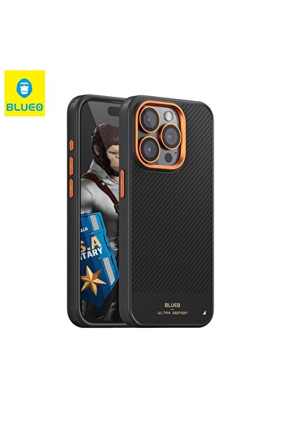 BLUEO Mr.Gorilla iPhone 15 Pro Uyumlu Karbon Fiber MagSafe Özellikli Kenarlar...