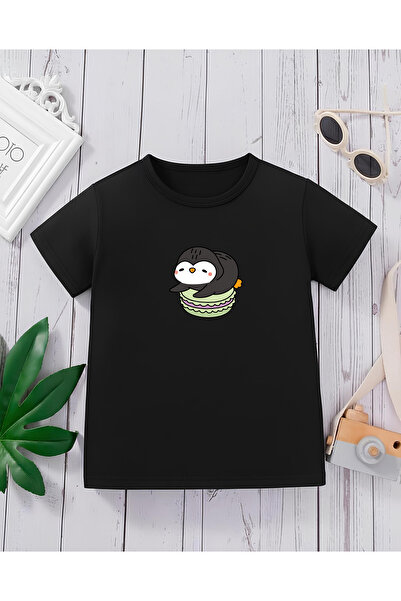 CDA Premium Sleepy Penguin Black Unisex Kids T-Shirt