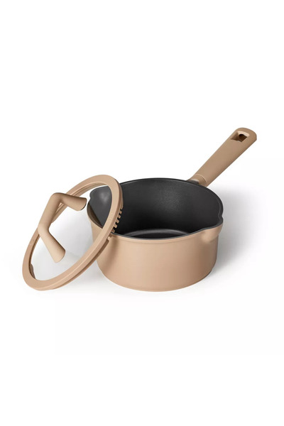 CAROTE قدر غير لاصق سعة 1.9 لتر مع غطاء مزود بمصفاة، خالٍ من مركبات PFAS وPFO...