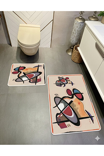 MyDecoRoom مجموعة سجادة حمام مزخرفة مضادة للحساسية وقابلة للغسل في الغسالة وم...