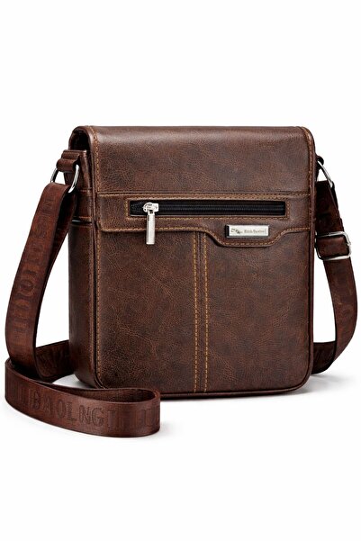 Blue Burry Men’s Crossbody Shoulder Bag | PU Leather Travel Messenger Bag wit...