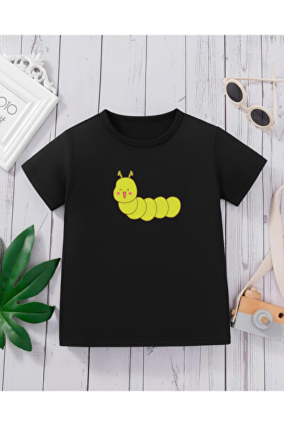 CDA Premium χαριτωμένο μπλουζάκι Caterpillar Black Unisex για παιδιά