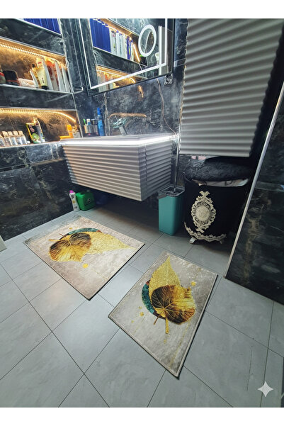 MyDecoRoom مجموعة سجادة حمام مزخرفة مضادة للحساسية وقابلة للغسل في الغسالة وم...