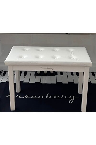Arsenberg BEYAZ SANDIKLI PİYANO TABURESİ