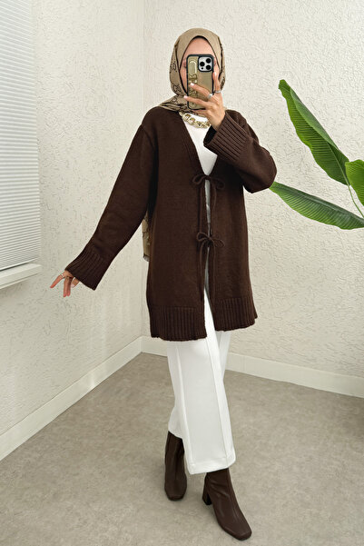 DPARİS Double-Bound Straight-Cut Knitwear Cardigan Brown