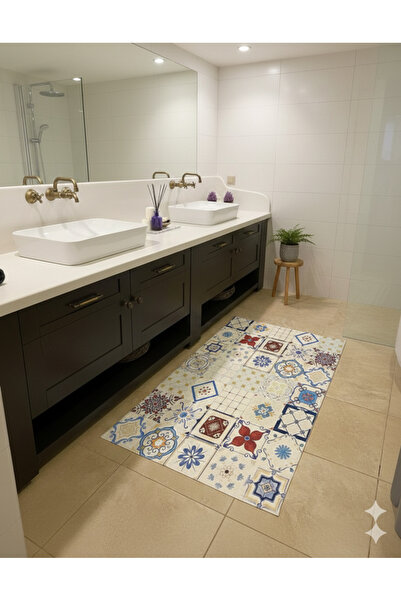 MyDecoRoom Makinede Yıkanabilir Kaymaz Taban Antialerjik Dekoratif Banyo Pasp...