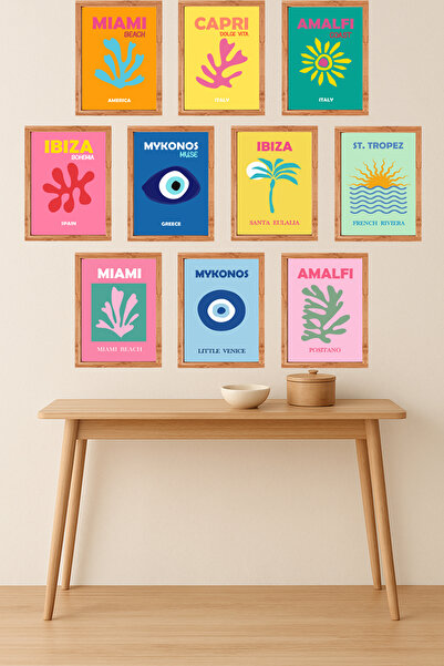 UNT 10-Piece Modern Wall Painting Set with Frame Look – 15X20 cm Mdf Uv Printing