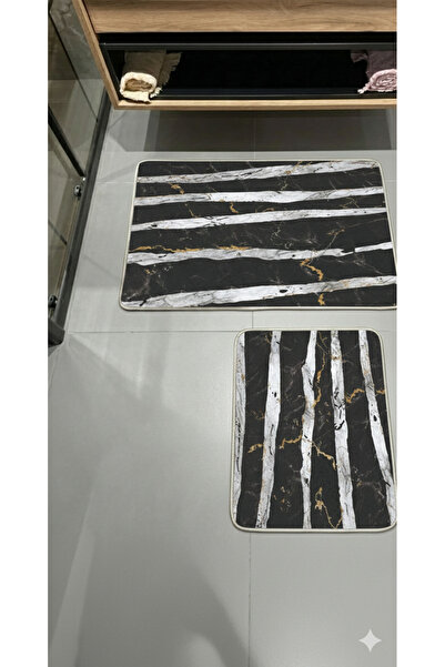 MyDecoRoom مجموعة سجادة حمام مزخرفة مضادة للحساسية وقابلة للغسل في الغسالة وم...