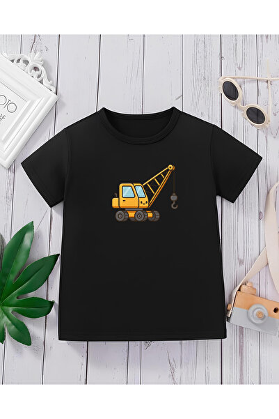 CDA Премиум кранове в действие Черна унисекс детска тениска