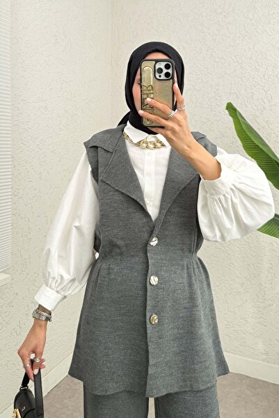 DPARİS Комплект панталони от набрана трикотажна материя, антрацит