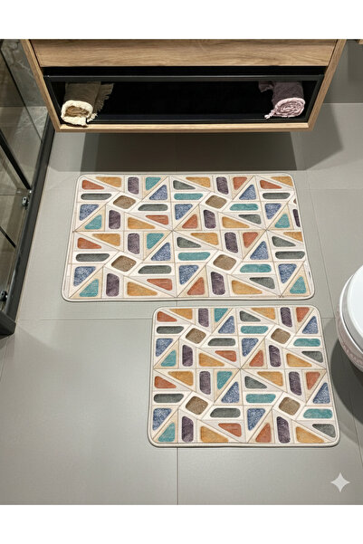 MyDecoRoom مجموعة سجادة حمام مزخرفة مضادة للحساسية وقابلة للغسل في الغسالة وم...