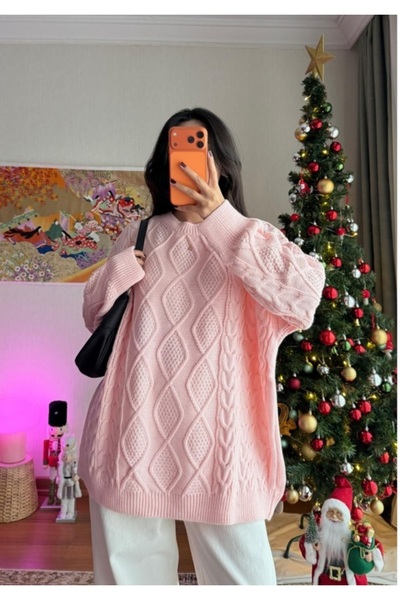 Burcia Alisa Patterned Long Knit Sweater