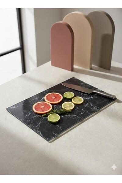 Coş Ev Mutfak لوح تقطيع زجاجي بنمط رخامي