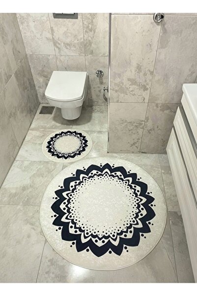 MyDecoRoom مجموعة سجادة حمام مزخرفة مضادة للحساسية وقابلة للغسل في الغسالة وم...