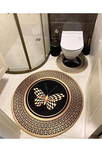 MyDecoRoom مجموعة سجادة حمام مزخرفة مضادة للحساسية وقابلة للغسل في الغسالة وم...