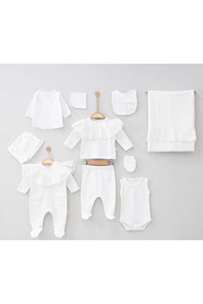 LisaLoom 10-Piece Organic Hospital Discharge Set 100% Cotton Newborn Robe Bro...