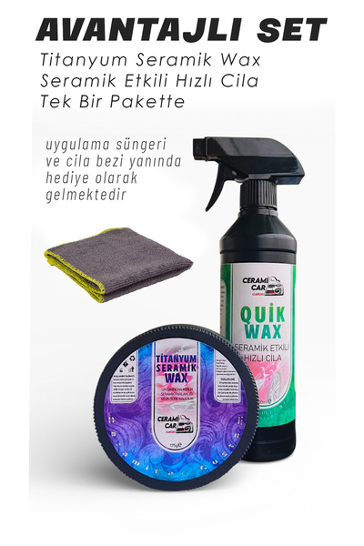 Ceramicar Custom Titanyum Seramik Wax + Quik Wax (Hediye Bez Ve Uygulama Süng...