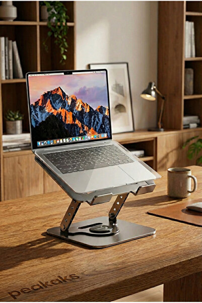 peakaks 360° Dönebilen, Karbon Çelik, Katlanabilir Profesyonel Laptop ve Tabl...