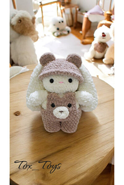 Toystox Amigurumi uyku arkadaşı oyuncak peluş tavşan