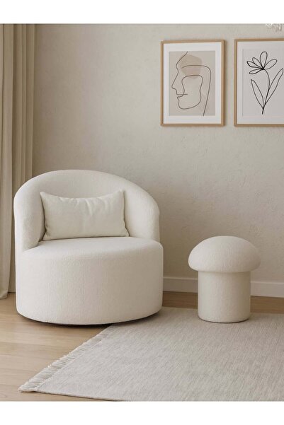 Öztürk Mobilya Design Velina Döner Berjer Teddy Kumaş
