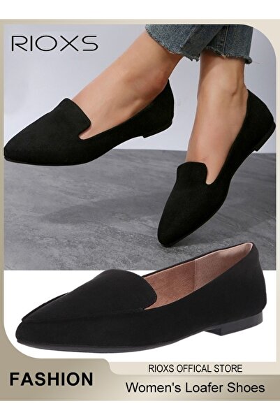 RIOXS Women's Flat Loafers, Classic Pointed Toe Flat Shoes, Stylish Ladies Dr...