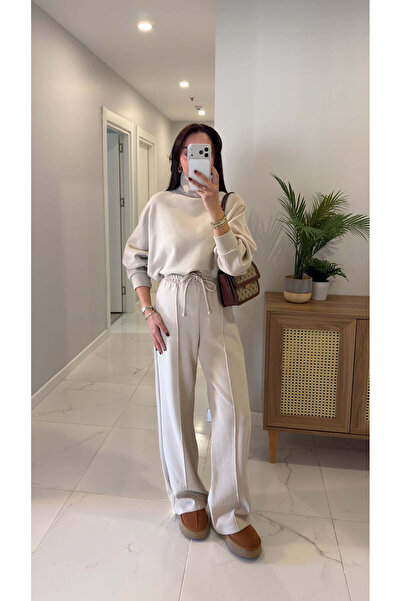 BİRCANÇİL Patara Stone Turtleneck Knitwear Set