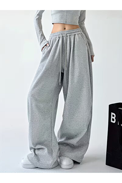 pandy Γυναικείο ψηλόμεσο φαρδύ παντελόνι φόρμας