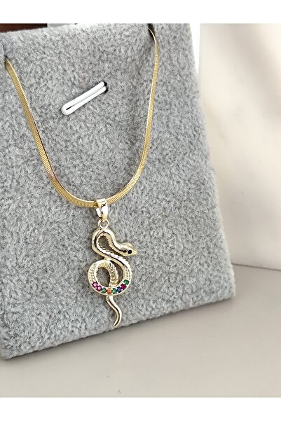 DİAVENTA TAKI VE AKSESUAR 316L Steel Snake Model Steel Necklace Does Not Tarn...