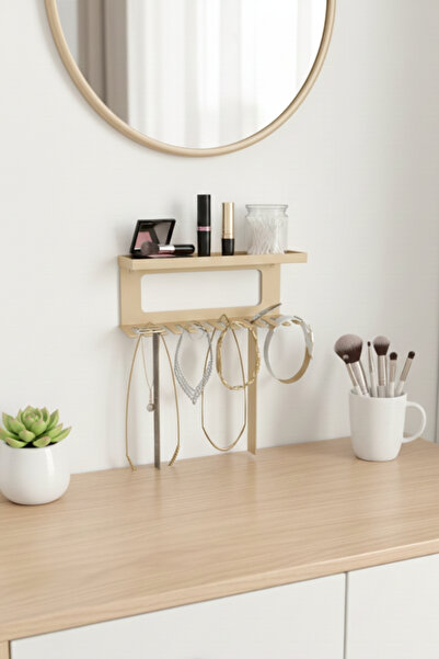 Grandmix Organizator decorativ de bijuterii din metal, raft de perete, organi...