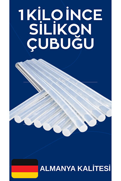 Lunitech İnce Çubuk Silikon 1 Kilo Gram – Şeffaf Sıcak Silikon Çubuğu, El İşi...