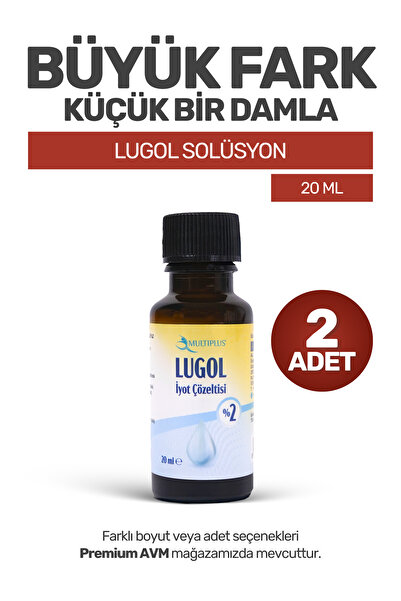 Multiplus (2 ADET) Lugol Iyot %2 20 ml | Damlalıklı Kolay Kullanım