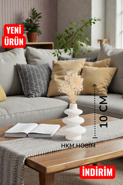 HKM Hobim Nordic Style Modern Bohemian Vase – Minimal Decorative Home Accessory