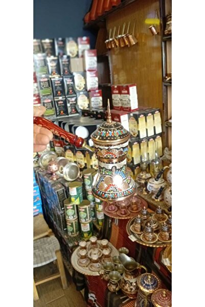 Karadeniz OFSÜT BAKIR İŞLEMELİ KAPAKLI ARAP CEZVESİ