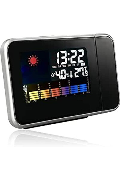 fitto ساعة منبه رقمية مزودة بجهاز عرض LCD